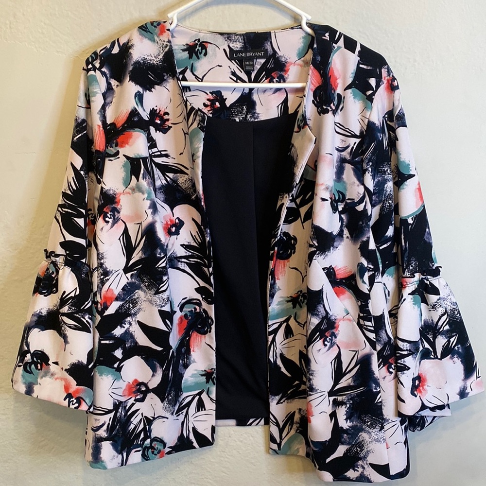 Lane Bryant Floral Open Front Blazer Size 18/20